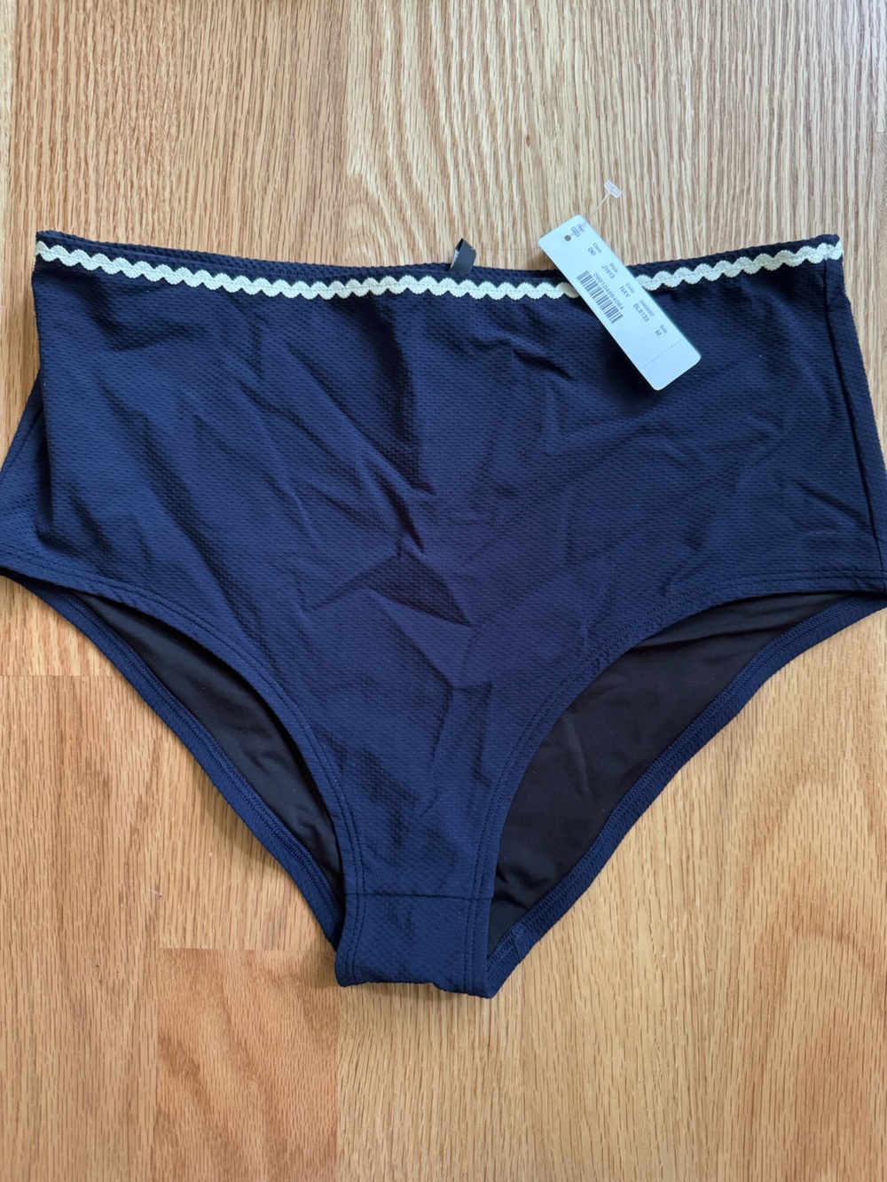 NWT J. Crew One Shoulder Ruffle Pique Rick Rack Bikini - Picture 4 of 8